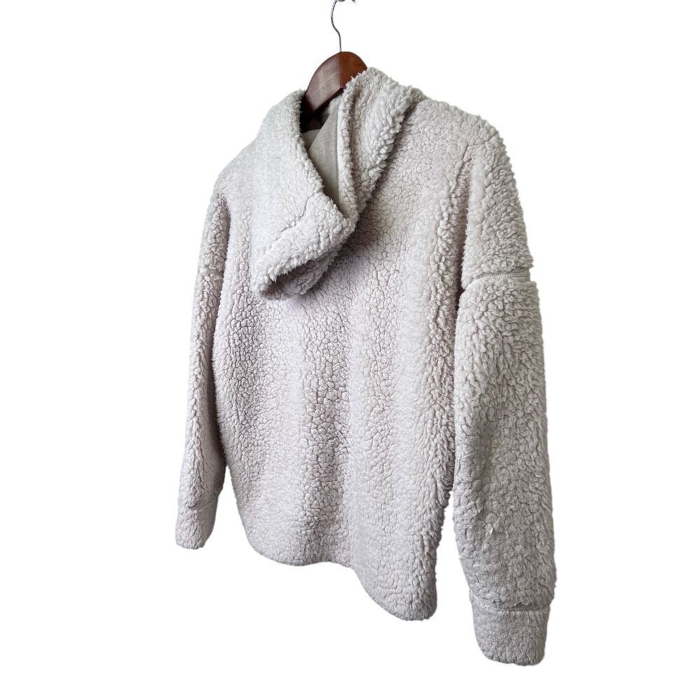 prAna Permafrost Half Zip Sherpa Pullover Cozy Hoodie in Cream Women’s XS - Picture 5 of 9